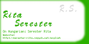 rita serester business card